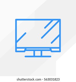 Computer monitor vector icon for web design and mobile application user interface