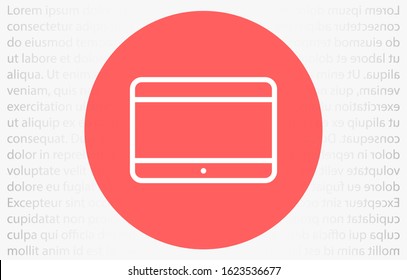 Computer monitor Vector  icon widescreen isolated on white background.Vector  icon  Flat PC symbol. illustration, Vector  icon EPS 10. Computer monitor Vector  icon widescreen isolated 