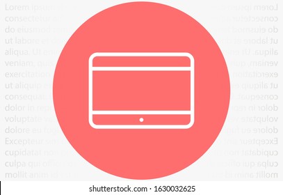 Computer monitor Vector icon widescreen isolated on white background.Vector icon Flat PC symbol. illustration, Vector icon EPS 10. Computer monitor Vector icon widescreen isolated