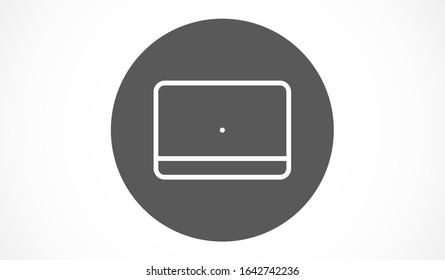 Computer monitor Vector icon widescreen isolated on white background.Vector icon Flat PC symbol. illustration, Vector icon EPS 10. Computer monitor Vector icon widescreen isolated