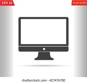 Computer monitor vector icon.Flat design