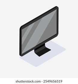 Computer monitor vector illustration, showcasing a sleek design, perfect for technology, office setups, and digital workspace-related content.