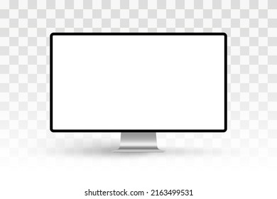 Computer Monitor Vector Mockup Transparent Screen Stock Vector (Royalty ...