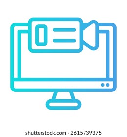 Computer monitor with a webcam, ideal for technology blogs, remote work, video conferencing, webinars, digital communication, and online meetings.