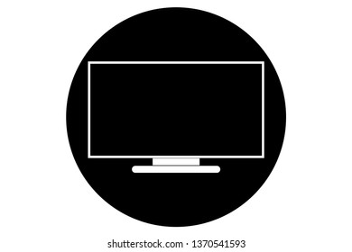 Computer monitor with white screen mock up. Vector - Vector 
