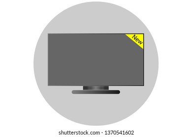 Computer monitor with white screen mock up. Vector - Vector 