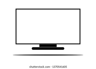 Computer monitor with white screen mock up. Vector - Vector 