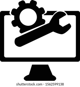 Computer Monitor Wrench Gear Stock Vector (Royalty Free) 1562599138 ...