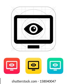 Computer Monitoring Icon. Vector Illustration.