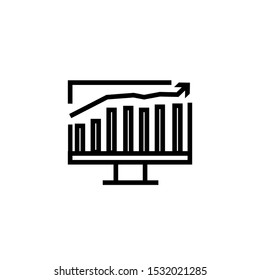 Computer monitors with different graphs, vector eps10 illustration