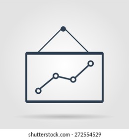 Computer monitors with different graphs, vector eps10 illustration