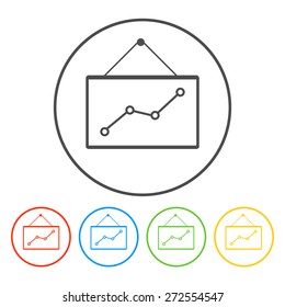 Computer monitors with different graphs, vector eps10 illustration