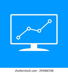 Computer monitors with different graphs, vector eps10 illustration
