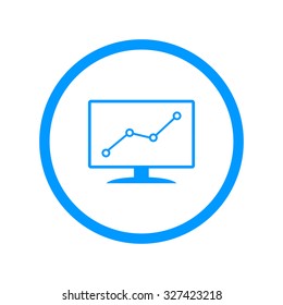 Computer monitors with different graphs, vector eps10 illustration