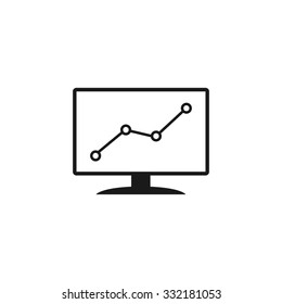 Computer monitors with different graphs, vector eps10 illustration