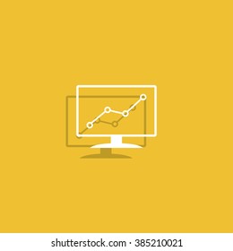 Computer monitors with different graphs, vector eps10 illustration