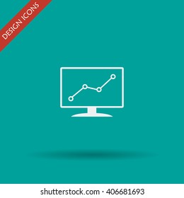 Computer monitors with different graphs, vector eps10 illustration