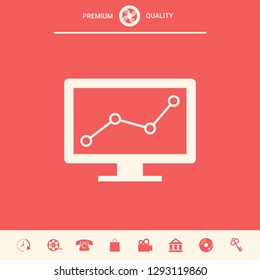 Computer monitors with graph. Graphic elements for your design