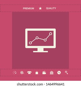 Computer monitors with graph. Graphic elements for your design
