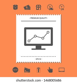 Computer monitors with graph. Graphic elements for your design