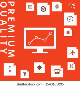 Computer monitors with graph. Graphic elements for your design