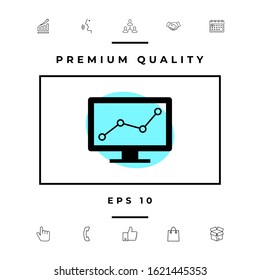 Computer monitors with graph. Graphic elements for your design