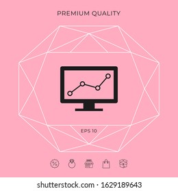 Computer monitors with graph. Graphic elements for your design