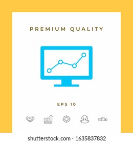 Computer monitors with graph. Graphic elements for your design