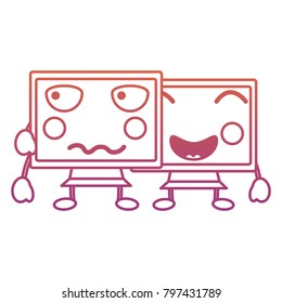 computer monitors kawaii icon image 