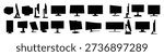 computer monitors silhouette vector illustration set 