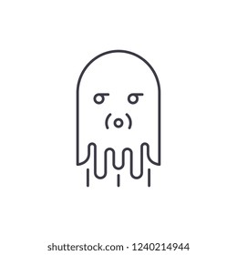 Computer monster line icon concept. Computer monster vector linear illustration, symbol, sign