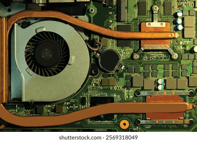 Computer mother board or main board old model generation design  late 2015. education, card, closeup, communication, componet, connection, copper, interiors, architecture interior, data, memory.