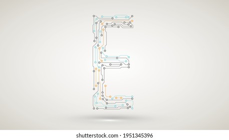 Computer motherboard circuit board electronic elements. Chip electronic pattern for computer technology, motherboard integrated computing illustration, Abstract vector technology background.
