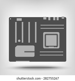 Computer motherboard icon as a concept