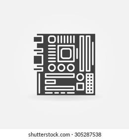 Computer motherboard icon or logo - vector PC simple component symbol
