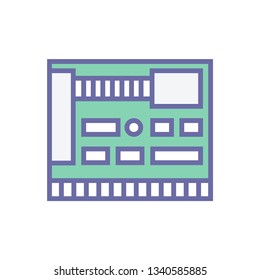 Computer motherboard icon - Processor sign