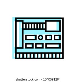 Computer motherboard icon - Processor sign