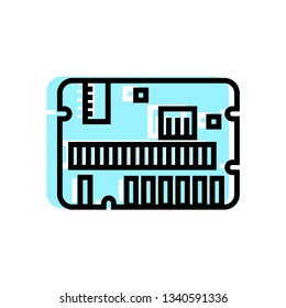 Computer motherboard icon - Processor sign