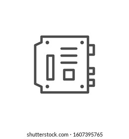 Computer motherboard line outline icon