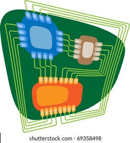   computer  motherboard  new technology symbol