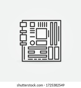 Computer Motherboard outline vector concept icon or design element