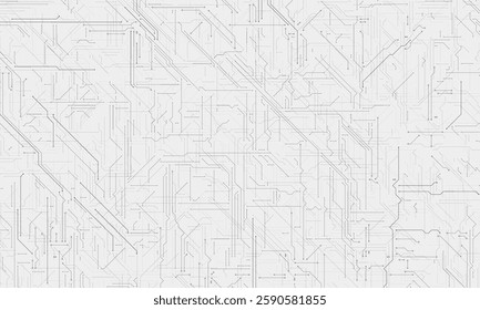 Computer motherboard pattern, circuit board background. Vector intricate circuitry motif with soldered connections and electronic components, creating dynamic and interconnected design, AI concept