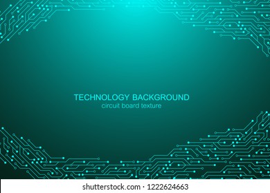 Computer motherboard vector background with circuit board electronic elements. Electronic texture for computer technology, engineering concept. Motherboard integrated computing illustration.