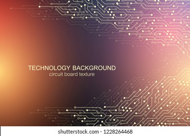 Computer motherboard vector background with circuit board electronic elements. Electronic texture for computer technology, engineering concept. Motherboard integrated computing illustration.