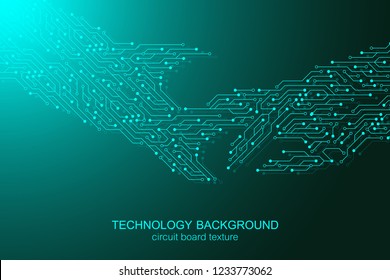 Computer motherboard vector background with circuit board electronic elements. Electronic texture for computer technology, engineering concept. Motherboard integrated computing illustration.