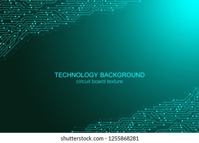 Computer motherboard vector background with circuit board electronic elements. Electronic texture for computer technology, engineering concept. Motherboard integrated computing illustration.