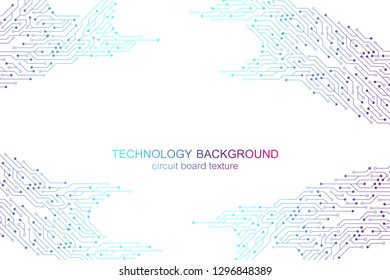 Computer motherboard vector background with circuit board electronic elements. Electronic texture for computer technology, engineering concept. Motherboard integrated computing illustration