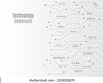 Computer motherboard vector background with circuit board electronic elements.