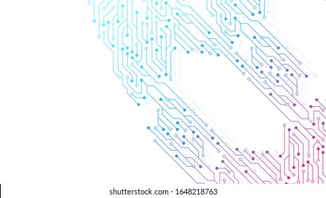 Computer motherboard vector background with circuit board electronic elements. Electronic texture for computer technology, engineering concept. Motherboard computer generated abstract illustration.