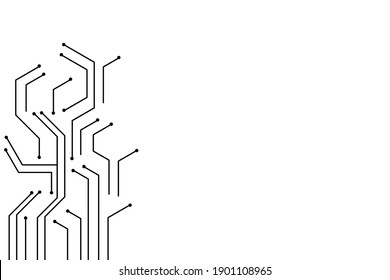 Computer motherboard vector background with circuit board electronic elements. Chip electronic pattern for computer technology, motherboard integrated computing illustration